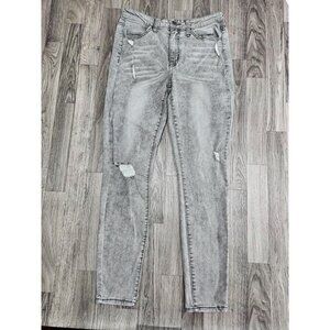 (3/$35) SO Jeans Womens 11/30 Gray High Rise Jegging Distressed Skinny Denim